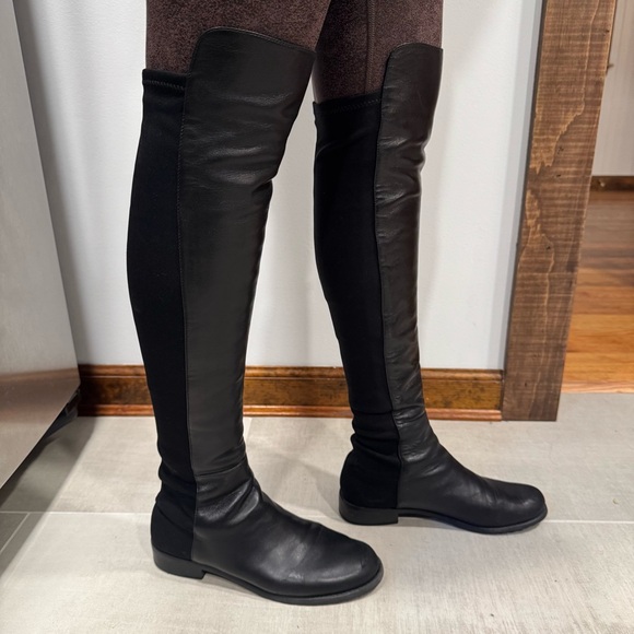 Stuart Weitzman Black Nappa 5050 Boot - Picture 4 of 14